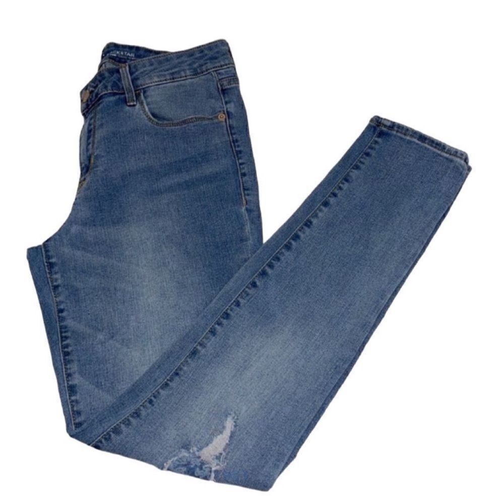 Old Navy Rock Star Blue Mid-rise Skinny Jeans(Size 8)